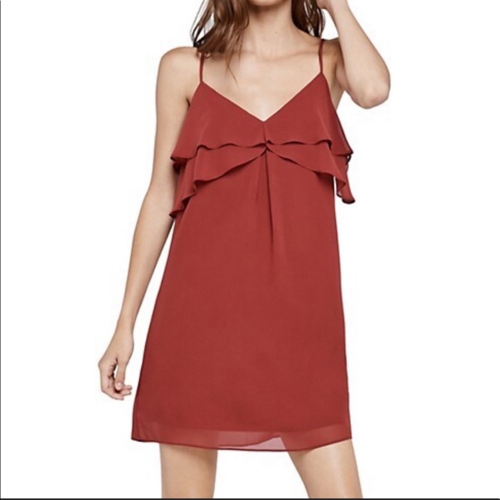 BCBGeneration Ruffled Slip Dress - Red - Size Small